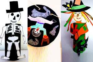Hexen, Skelette und Gespenster: Halloween-Basteln mit Recyclingmaterialien