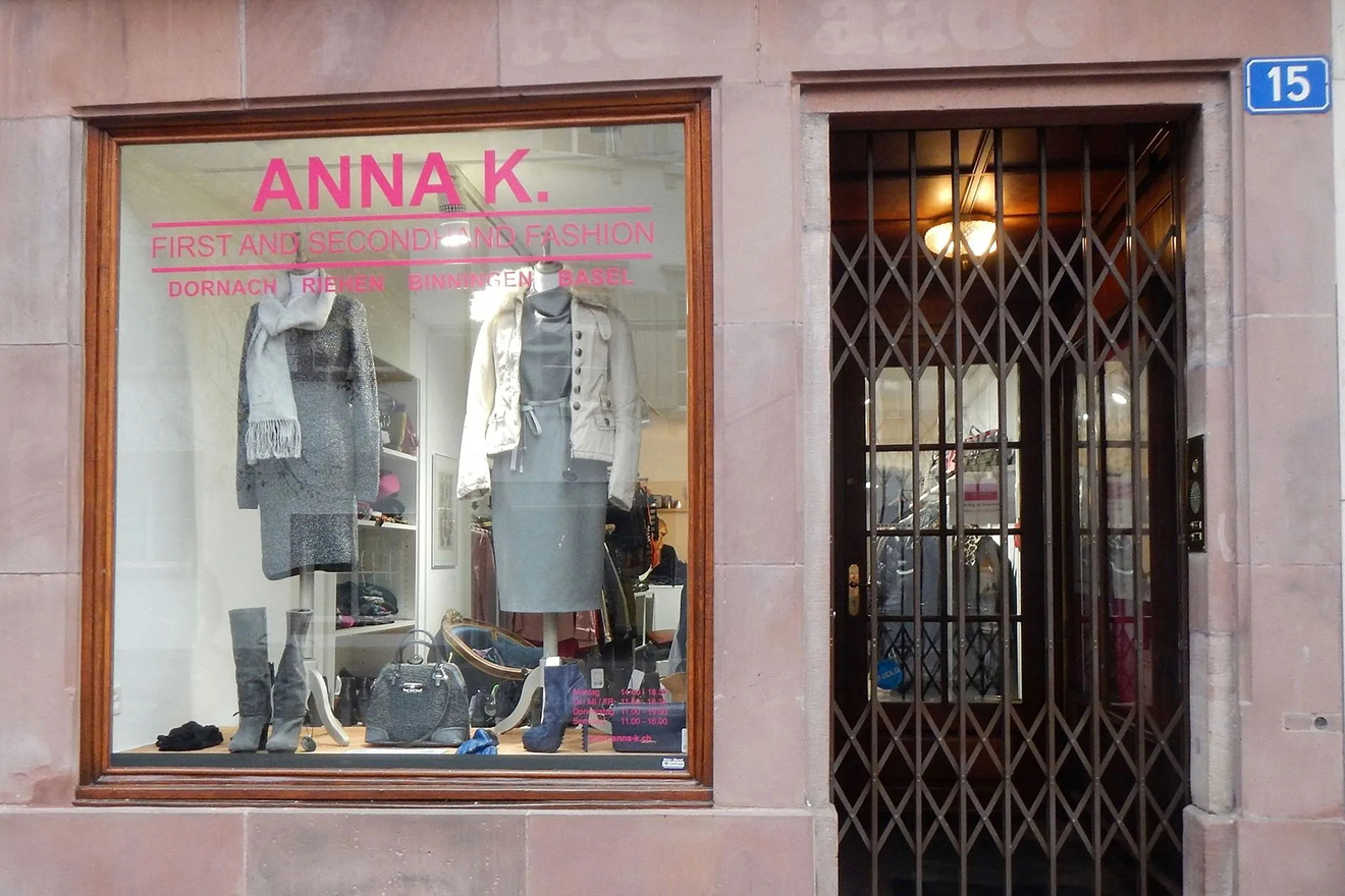 Der Second Hand Boutique Anna K. in Basel von aussen.