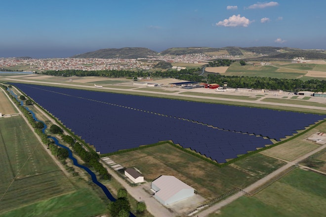 Eine Visualisierung des geplanten Solarparks «BelpmosSolar»