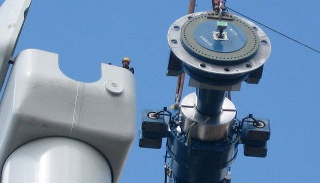 Ein Windgenerator wird eingesetzt