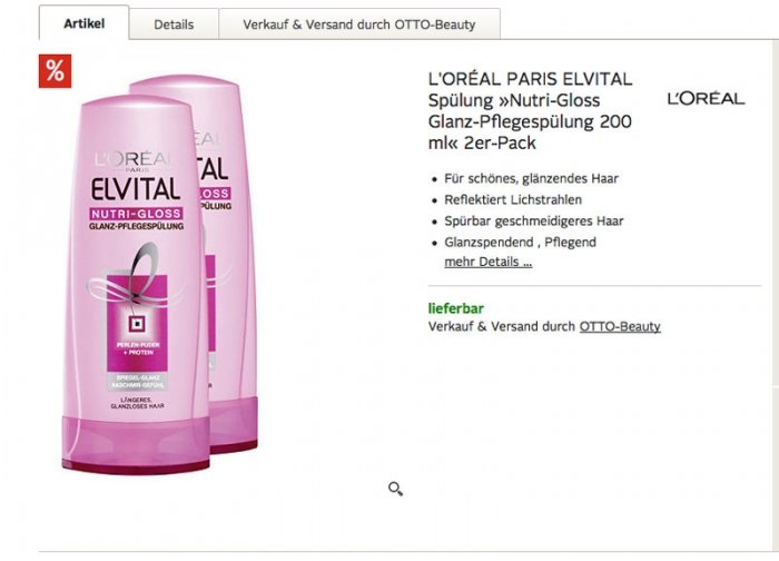 Verleiht die Haarspülung von Elvital Glanz ohne Schadstoffe?