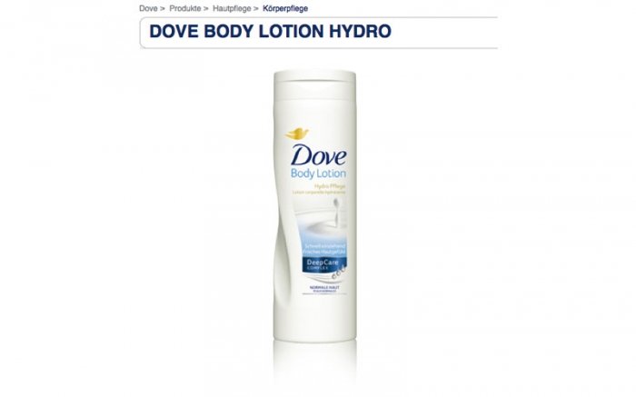 Dove Body Lotion Hydro ist nicht empfehlenswert