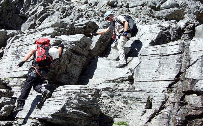 Klettersteig Rotstock bietet ein klassisches Klettererlebnis
