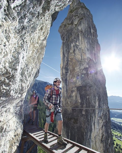 Historischer Klettersteig Pinut ob Flims bietet Aussichten zum Träumen