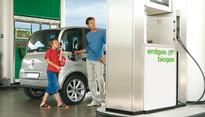 Nachhaltigkeit durch Ergas/Biogas betriebene Autos