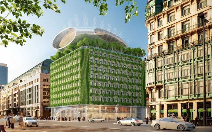 Aus grau wird grün: Ein Betonklotz in Brüssel soll aufblühen