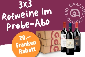 3x3 Rotweine – das Probe-Abo von Delinat