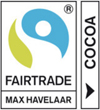 Label fairtrade für Kakao in Schokolade