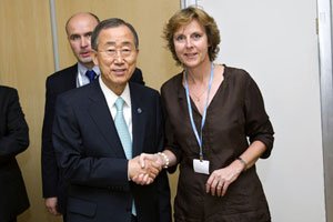 Ban Ki Moon und Connie Hedegaard an der UN-Klimakonferenz.