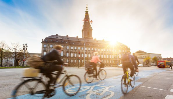 Auf Kopenhagens Strassen fahren mehr Velos als Autos