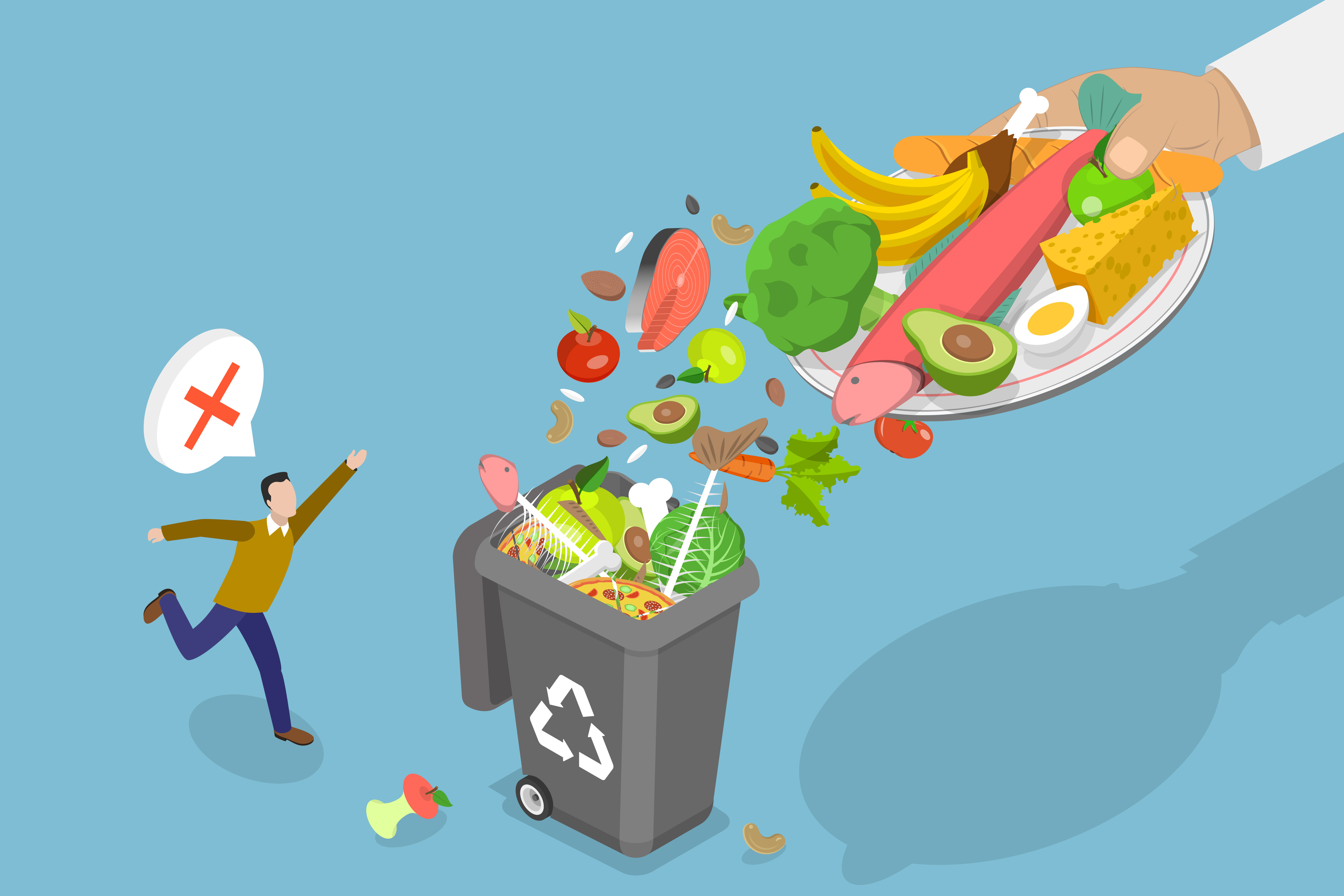 Konzeptionelle Illustration der Reduzierung von Lebensmittelverschwendung